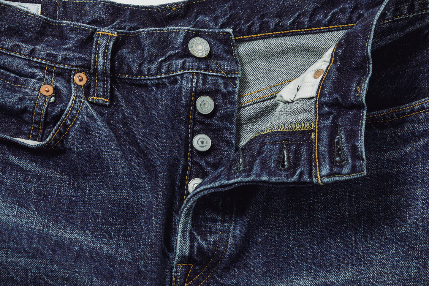 0815 13.5oz DENIM LOOSE FIT BUTTON FLY 2YEARS WASHED