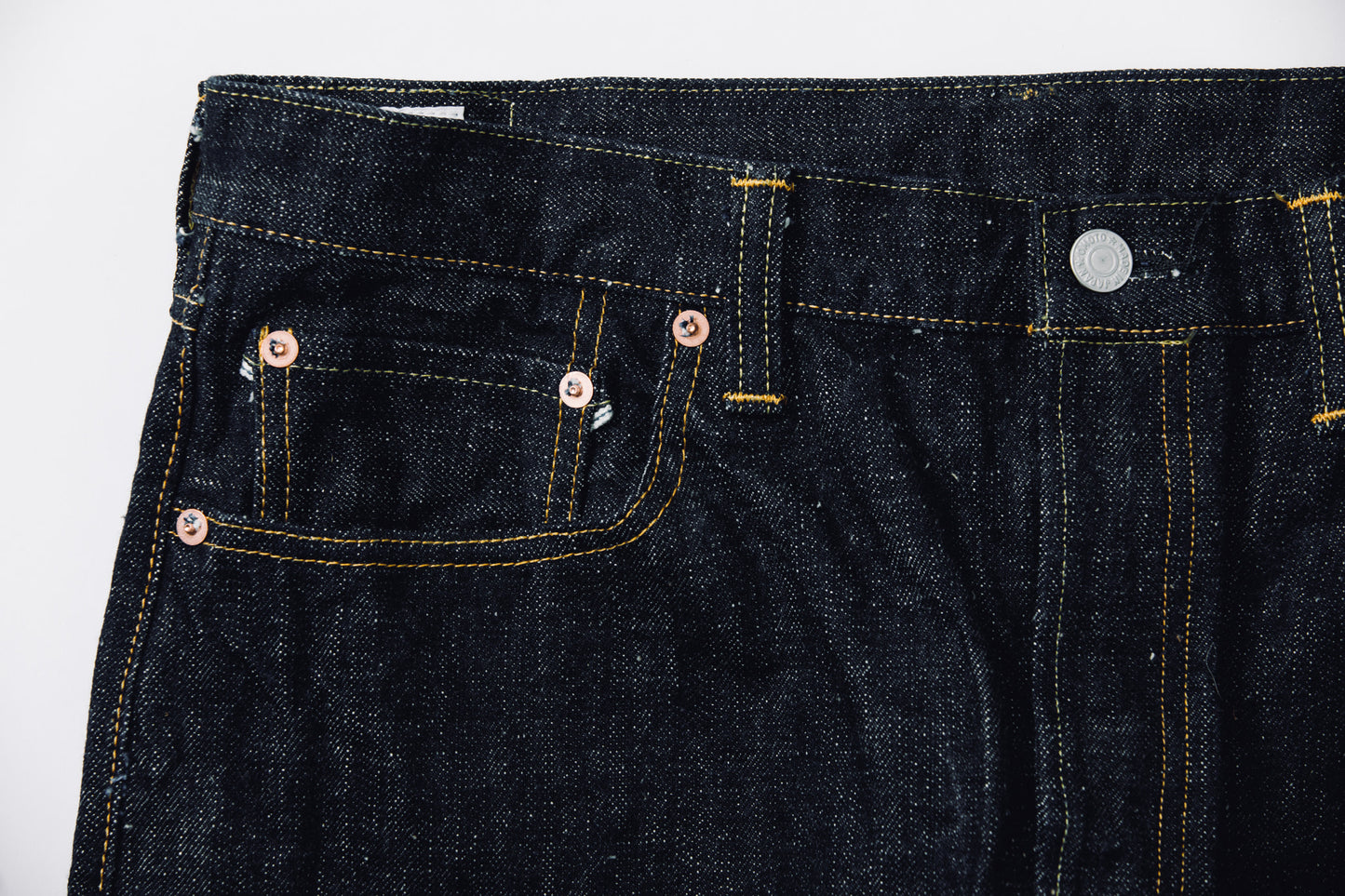 0411 15.5oz SLUB-NEP DENIM STRAIGHT FIT BUTTON FLY