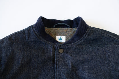 3925 12OZ DENIM X 12OZ CUBE SASHIKO VARSITY JACKET