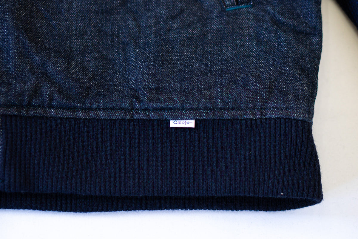 3925 12OZ DENIM X 12OZ CUBE SASHIKO VARSITY JACKET